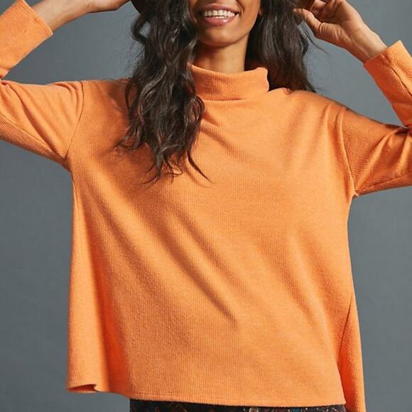 Anthropologie Orange Trina Tulip-Back Top - Picture 3 of 16